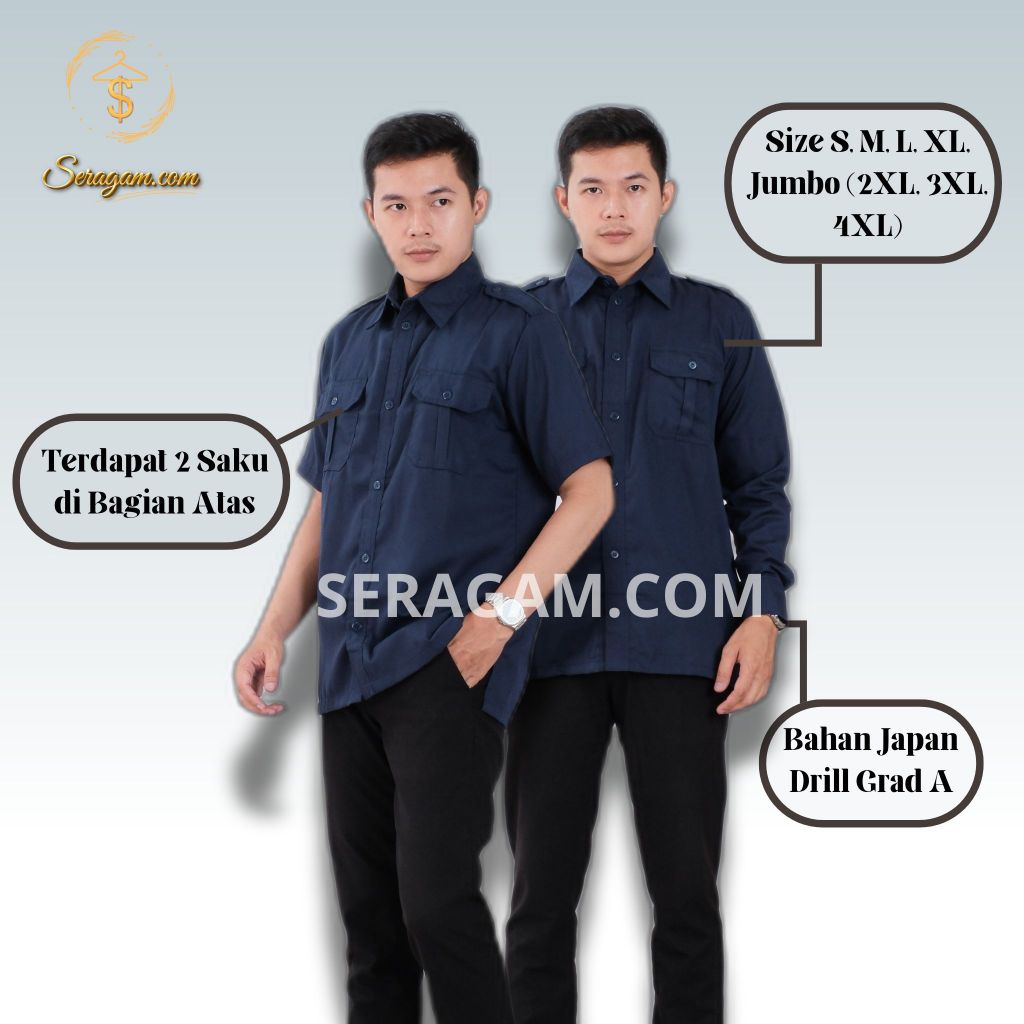 Baju Dinas Biru Dongker Pns Pria Baju Pdh Seragam Pns Baju Pns PDH pria Biru Dongker panjang/pendek