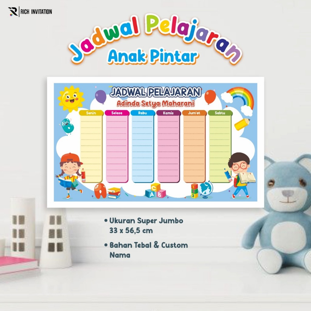 

POSTER JADWAL PELAJARAN CUSTOM - POSTER SEKOLAH JADWAL PELAJARAN MODEL ANIMASI