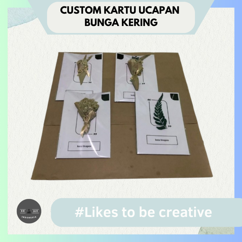 Kartu Ucapan Custom dengan Bunga Kering – Handmade & Estetik untuk Hadiah Spesial