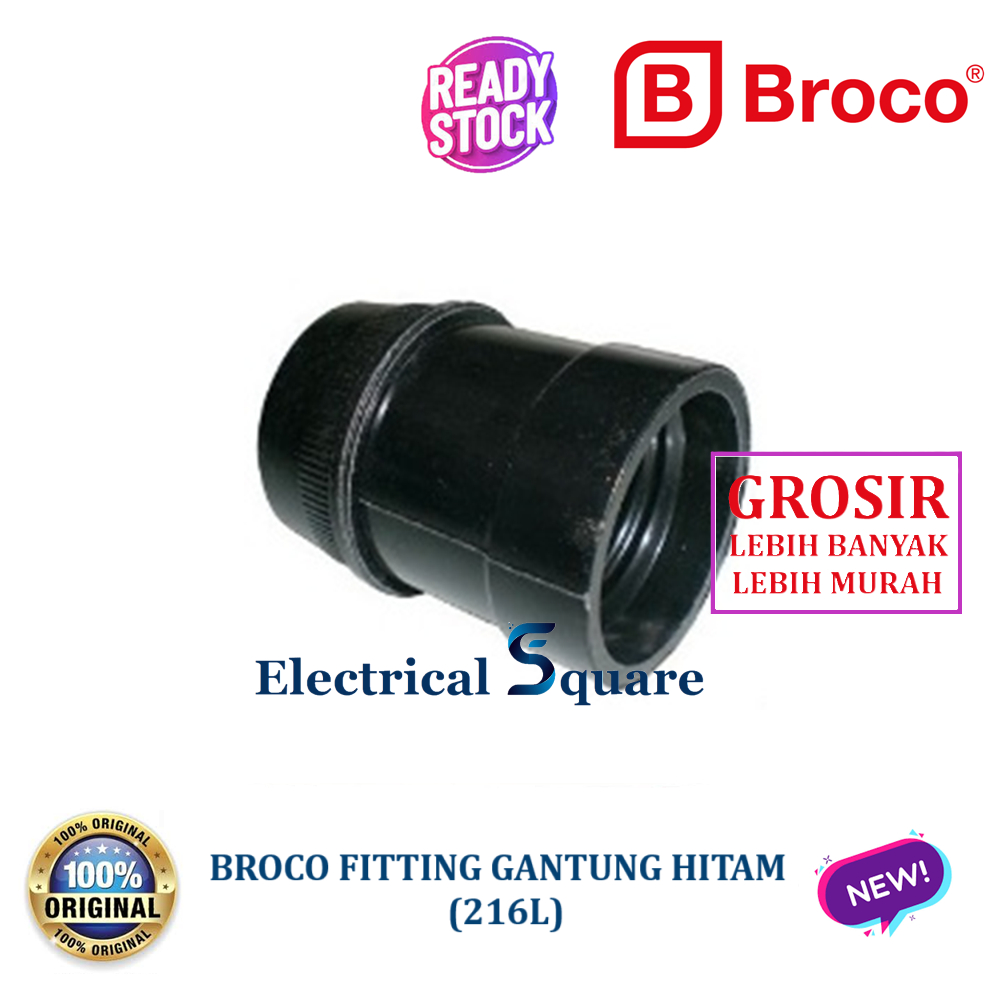 (GROSIR) Fitting Gantung Broco Hitam 216L - Colokan Lampu Black - Pendant Lamp Holder Original SNI
