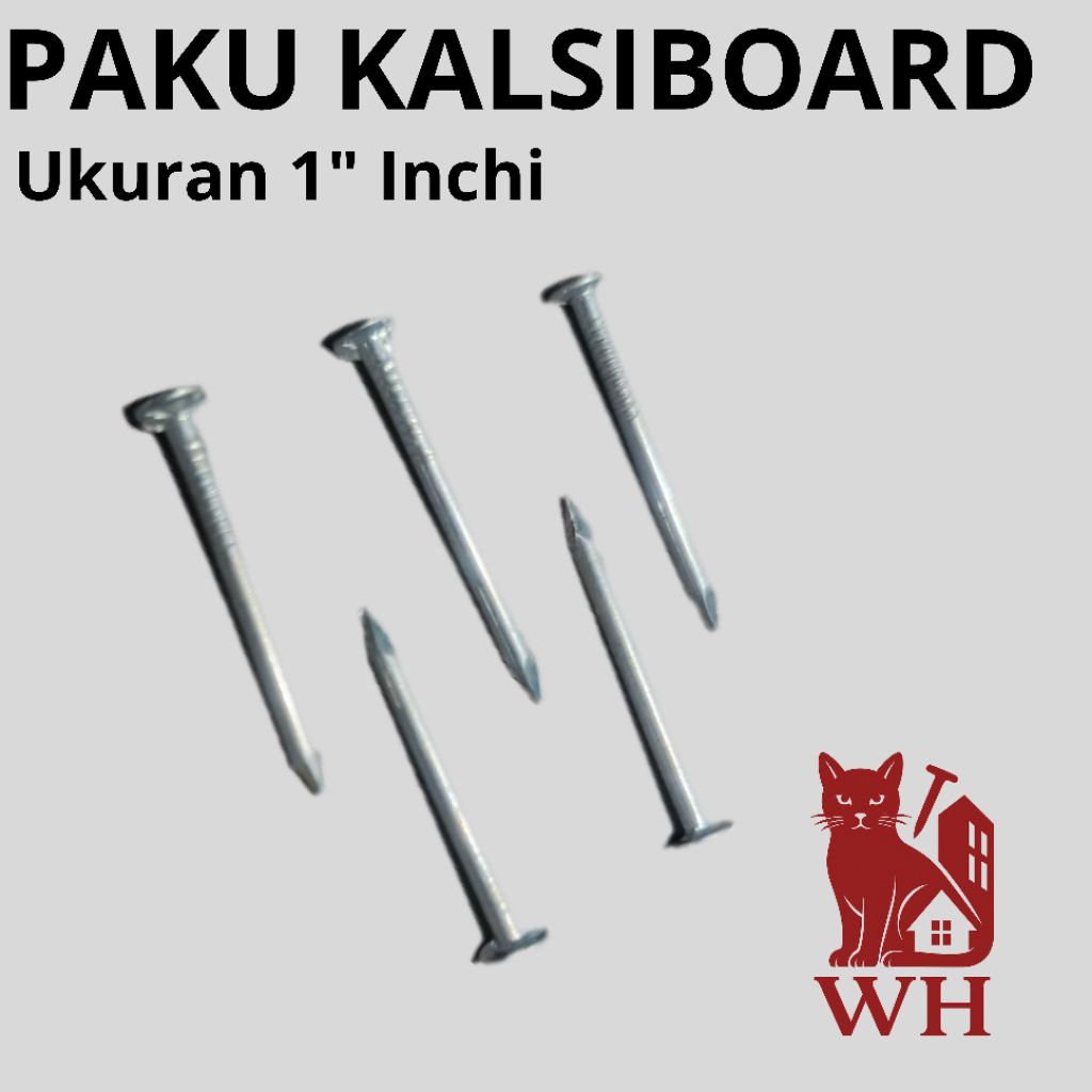 Paku Kalsiboard Kepala Tajam / Paku Baja Kalsiboard Anti Karat untuk Papan & Plafon