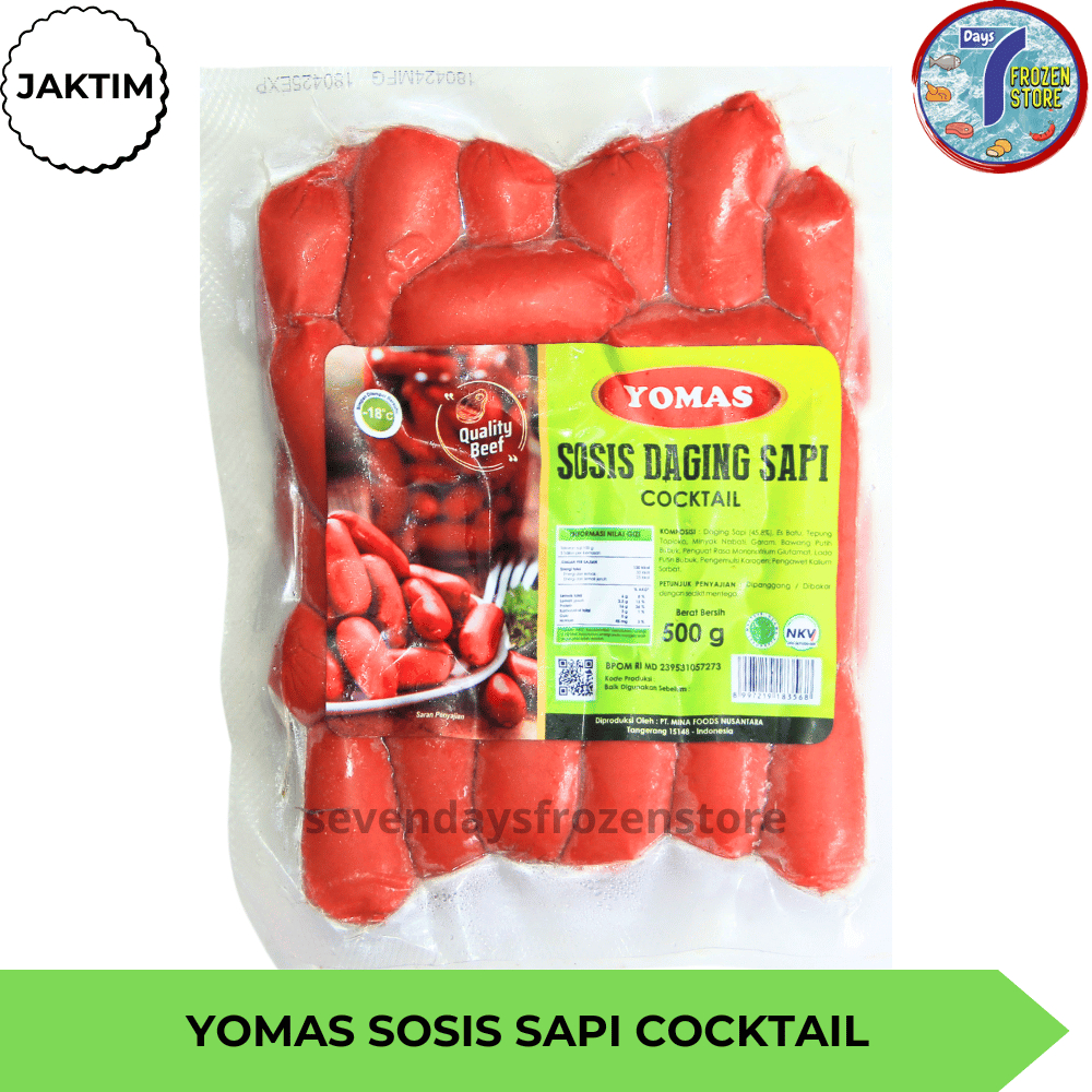 

Yomas Sosis Daging Sapi Cocktail Breakfast Merah 500 Gr