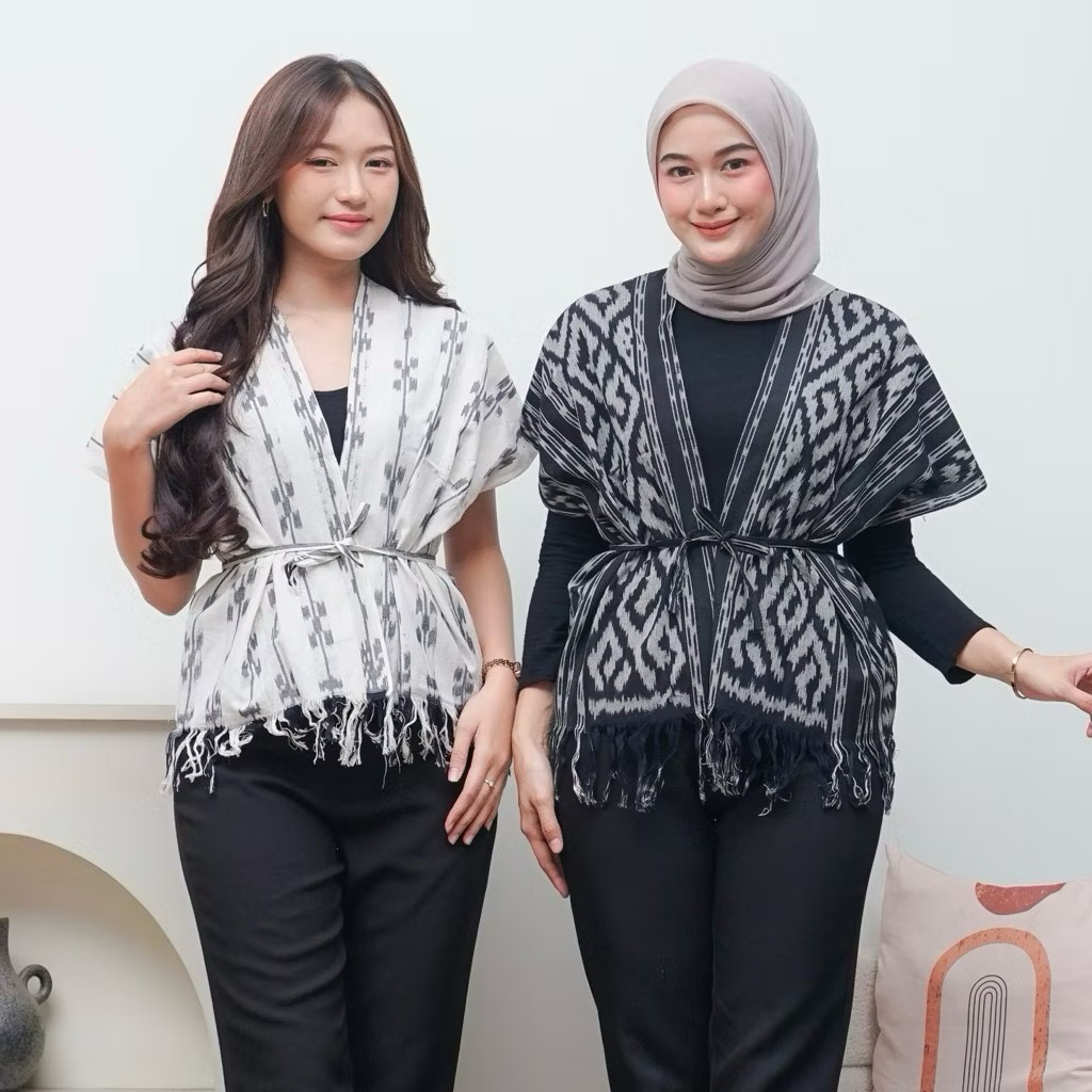 READY AMANDA VEST OUTER BATIK TENUN IKAT TALI PRIA WANITA SONGKET JEPARA TORAJA LOMBOK SUMBA MALAYSI