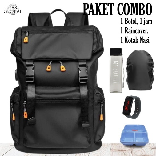Tas Ransel Sekolah Backpack Polos Cewek Cowok SMP SMA SMU SMK Bag Fashion