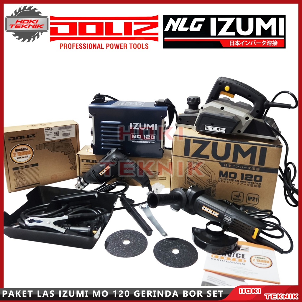Paket Mesin Las Izumi MO 120 Gerinda Bor Set