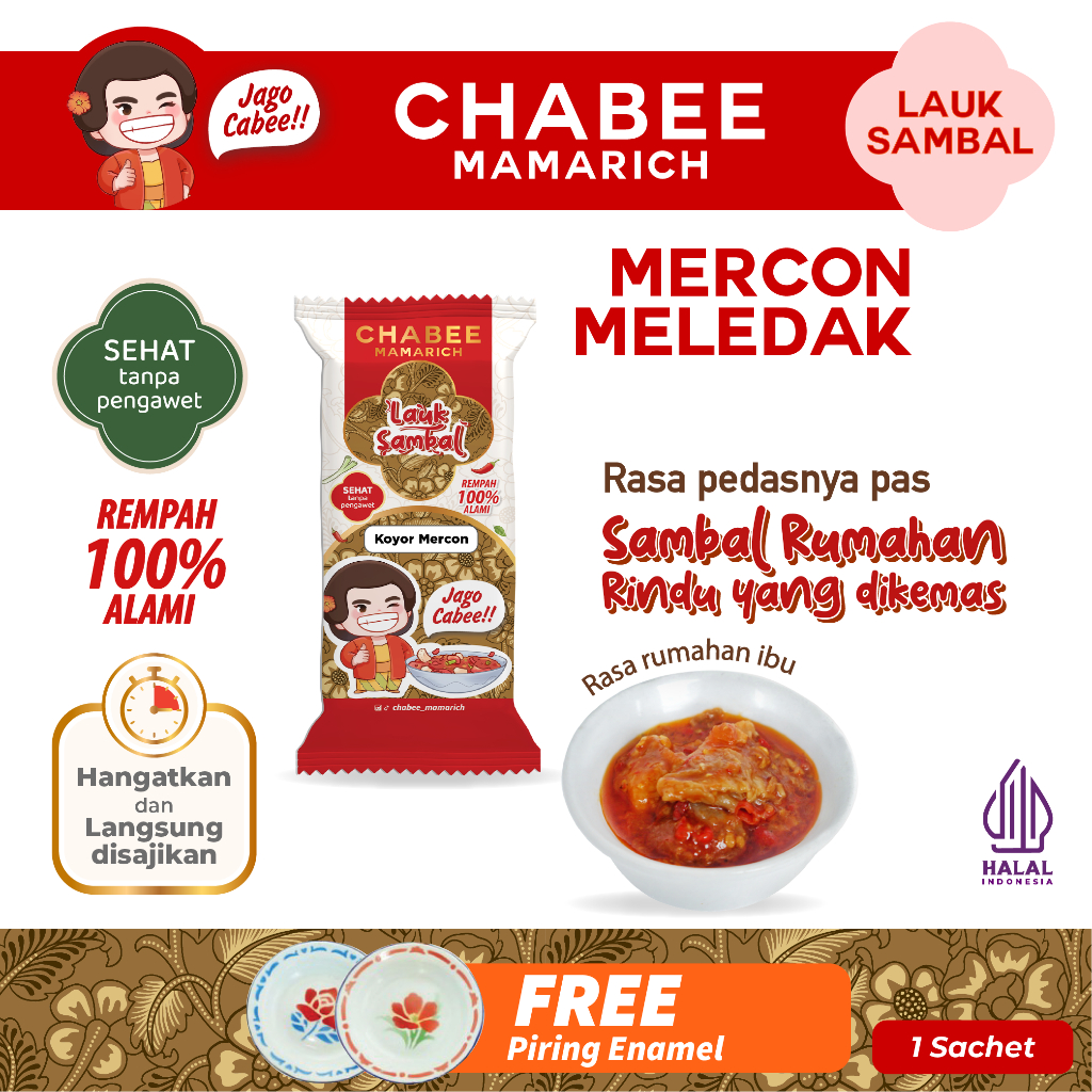 

Chabee Sambal Mercon Meledak / Sambal Rumahan Kemasan Praktis Anak Kos & Travelling – Sehat Tanpa Pengawet | Lauk Sambel Cabe Pedas
