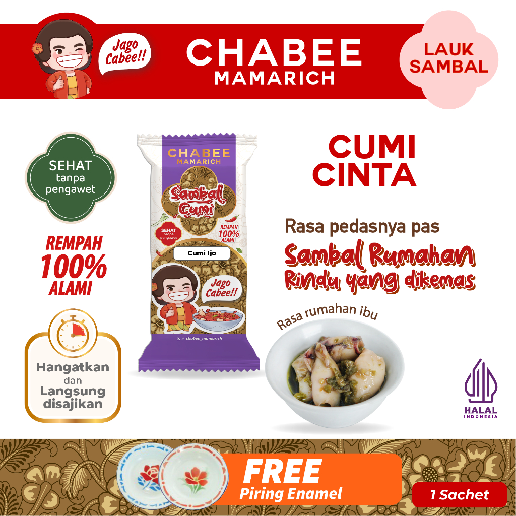 

Chabee Sambal Cumi Cinta / Sambal Rumahan Kemasan Praktis Anak Kos & Travelling – Sehat Tanpa Pengawet | Lauk Sambel Cabe Pedas