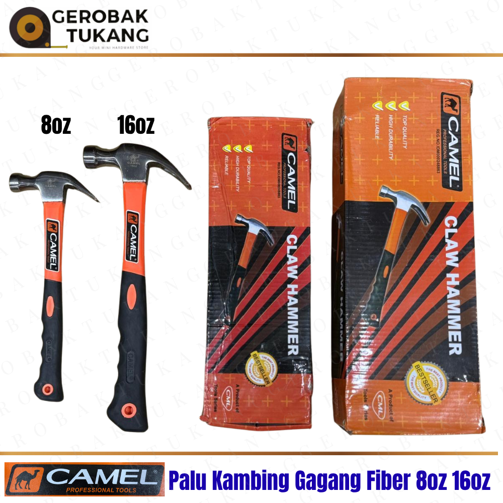 Palu Kambing Gagang Fiber 8oz / Palu Kambing Gagang Fiber 16oz / Palu Kambing Camel