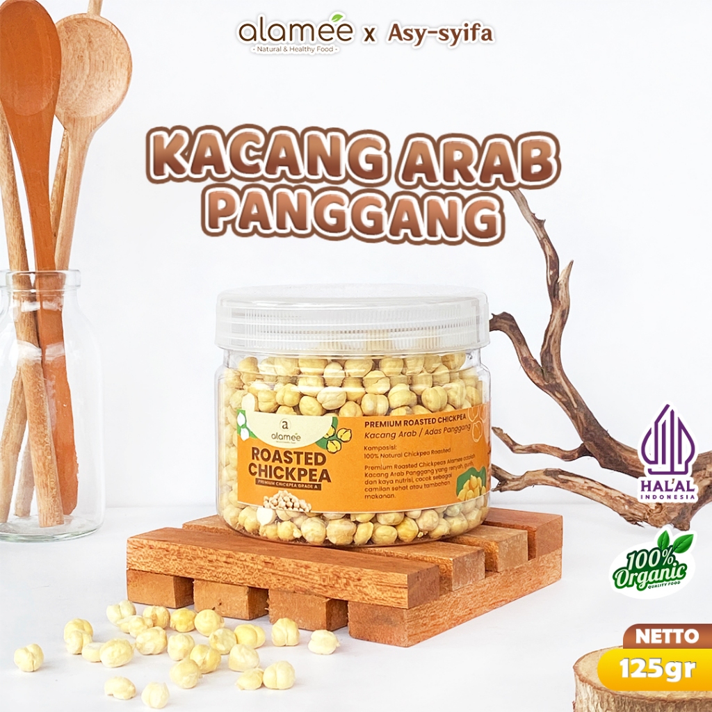 

ALAMEE Kacang Arab Panggang Roasted Chikpea Kacang Adas Gurih Matang Siap Makan PREMIUM 125gr