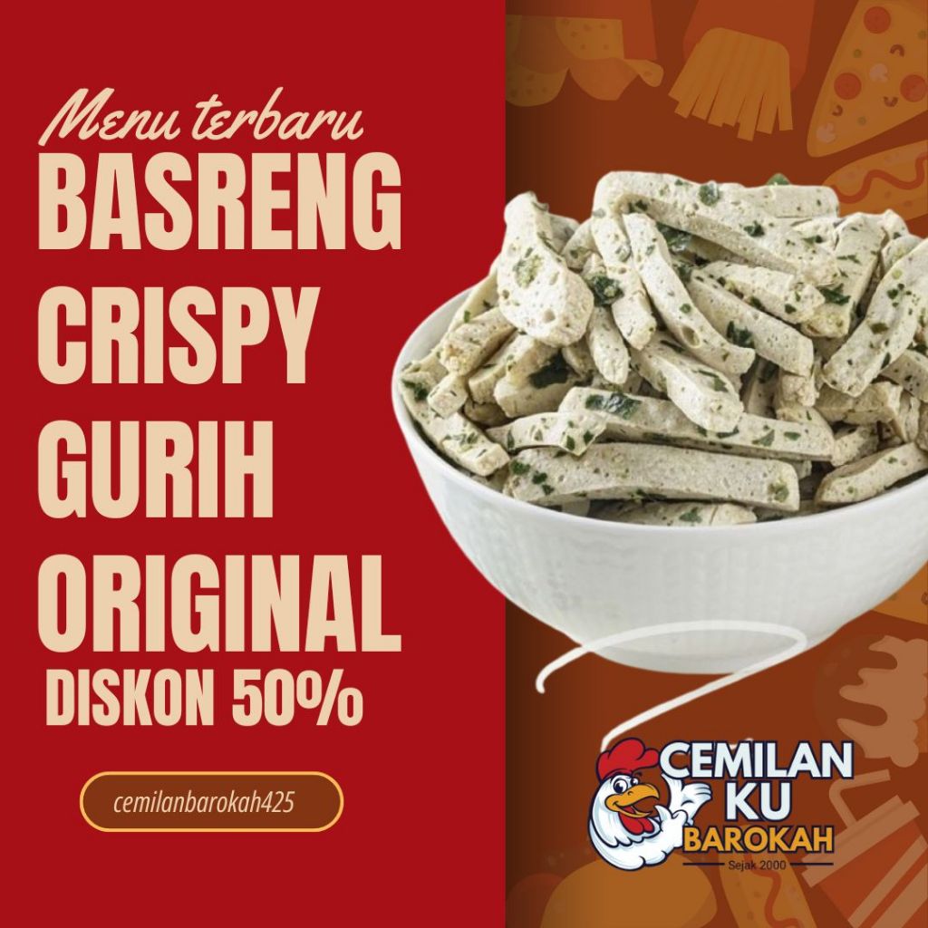 

Basreng Crispy 1KG - 250GR Gurih Original & Pedas Daun Jeruk | Bakso Goreng Renyah | Camilan Kriuk