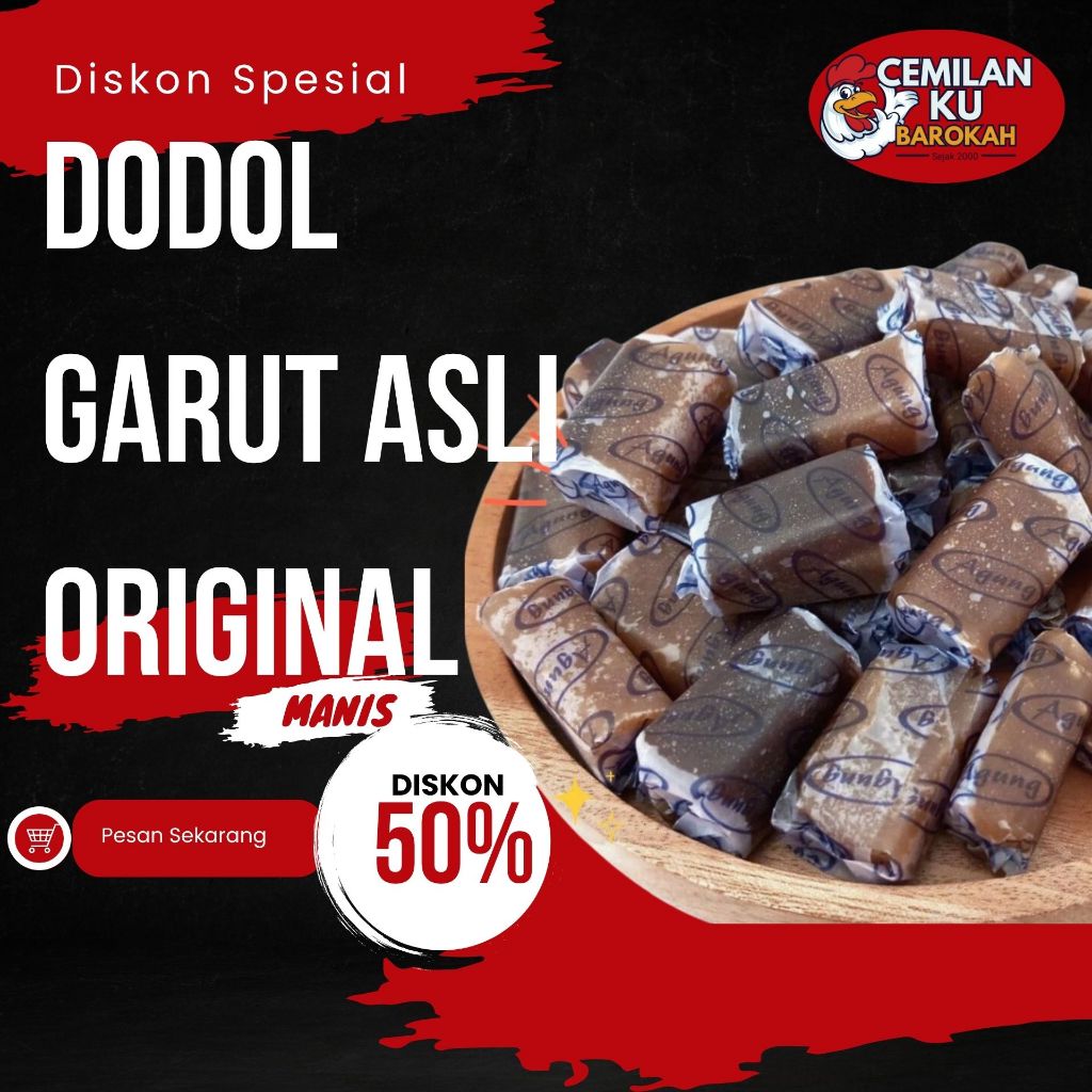

Dodol Garut Asli Fresh Oleh oleh khas Garut Tidak Lengket 250gr/500gr/1kg | Ecer & Grosir