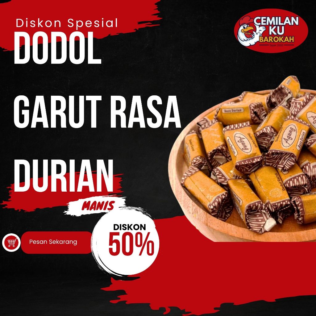 

Dodol Garut Varian Rasa Durian Dodol Agung makanan khas Garut 1kg - 500gr - 250gr