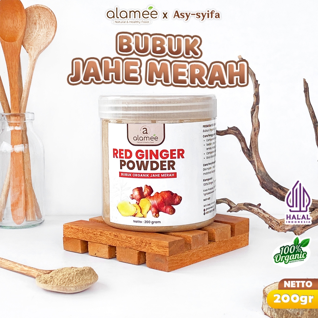 

ALAMEE Red Ginger Powder Premium Minuman Jahe Merah Bubuk Tanpa Campuran Sehat Serbuk Minuman 200gr