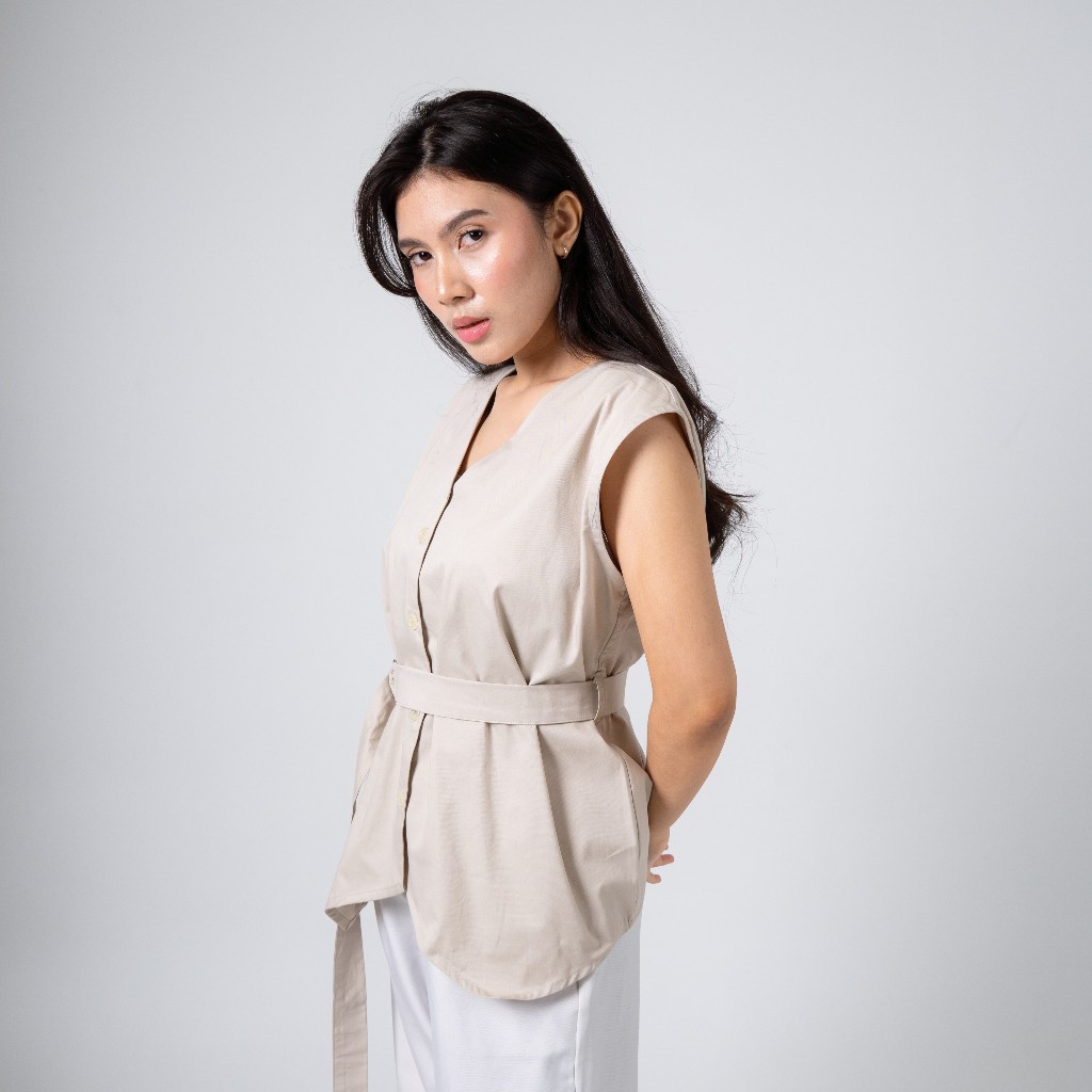 More with Eleven – Juliette Vest | Vest Wanita V-Neck Elegan