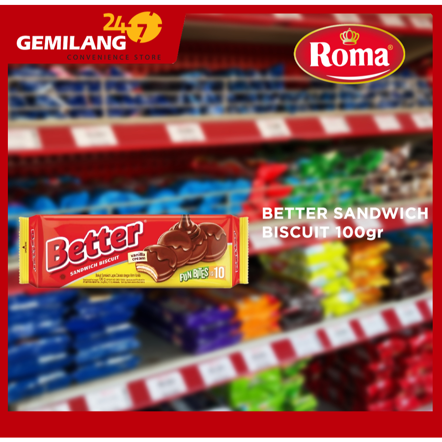 

BETTER SANDWICH BISCUIT 100gr, BISKUIT KELAPA 300gr, SANDWICH BELGIAN CHOCOLATE 206gr