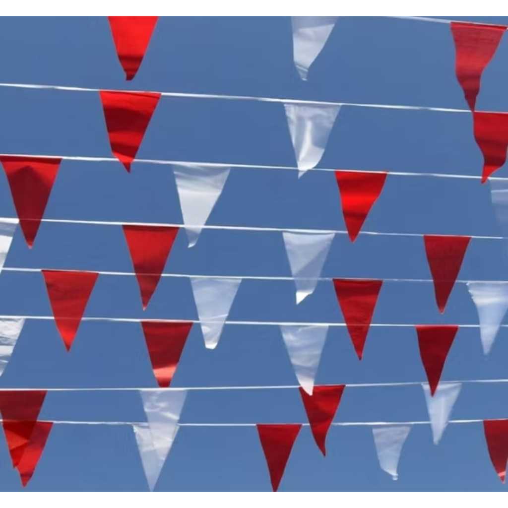 150pcs bendera kain segitiga warna warni / bendera segitiga warna warni