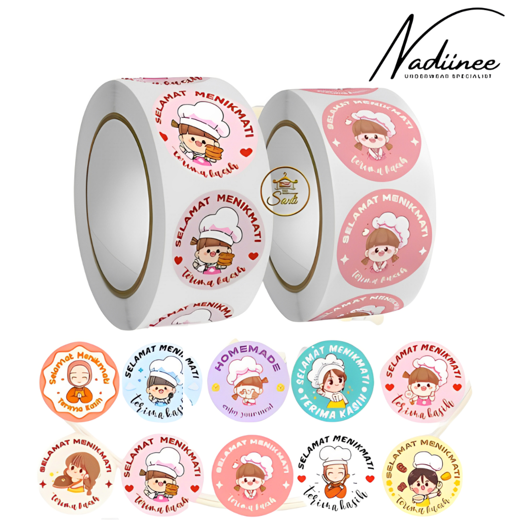 

Stiker Roll 2.5 cm Label Selamat Menikmati Isi 500 Pcs Sticker Bulat Makanan Minuman Berkualitas