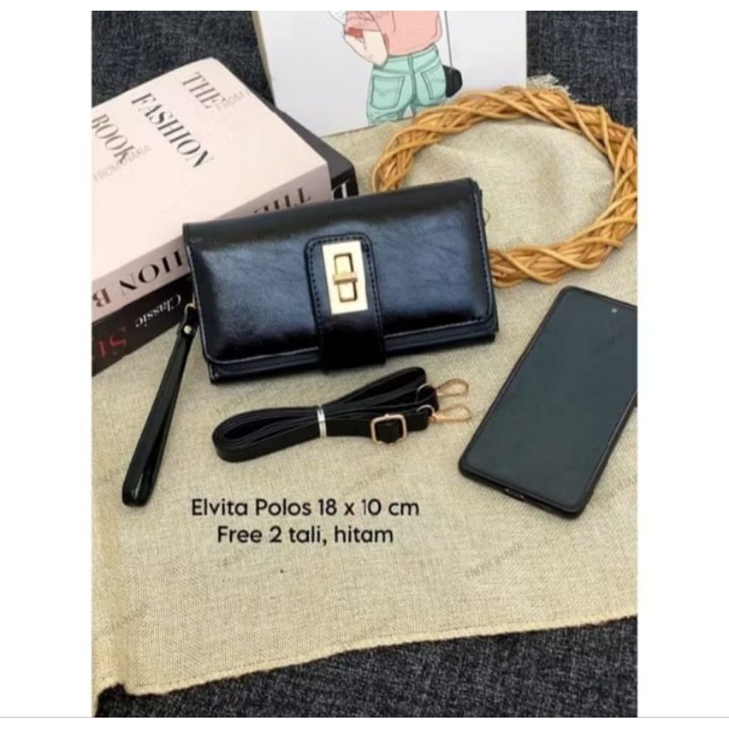 Dompet Lipat Wanita Cleva Elvita Polos Best Seller