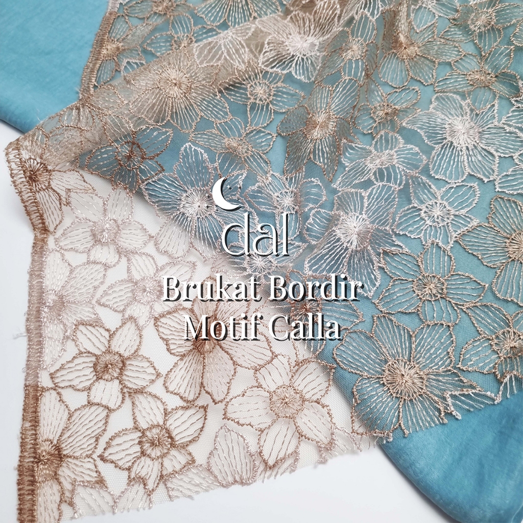 0,5m kain bahan brokat tile prancis brukat kebaya calla etnik abstrak line salur garis tradisional h