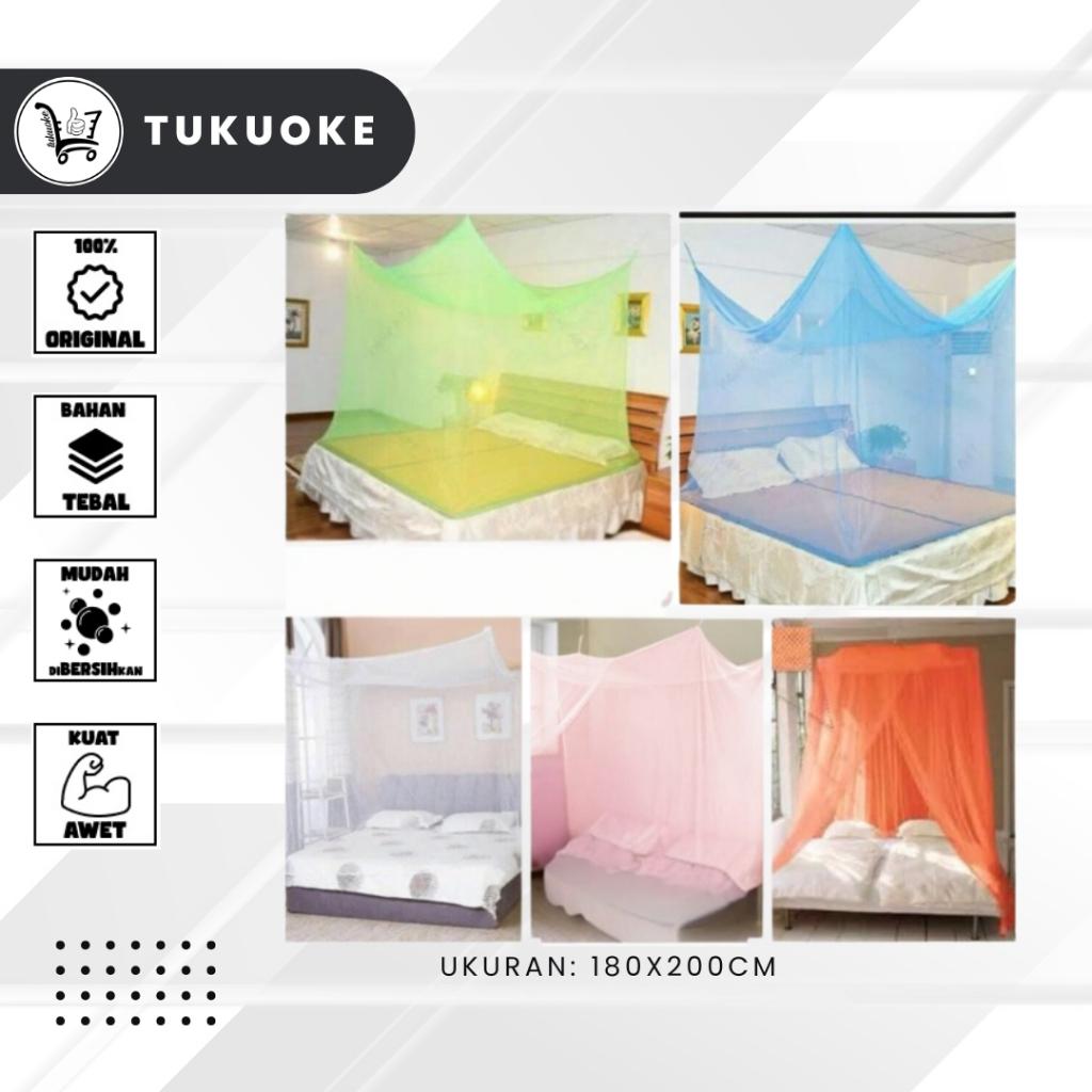 [KOTAK] KELAMBU GANTUNG KOTAK POLOS 180x200 KASUR NO.1 BESAR MERK MANOHARA  KELAMBU LIPAT