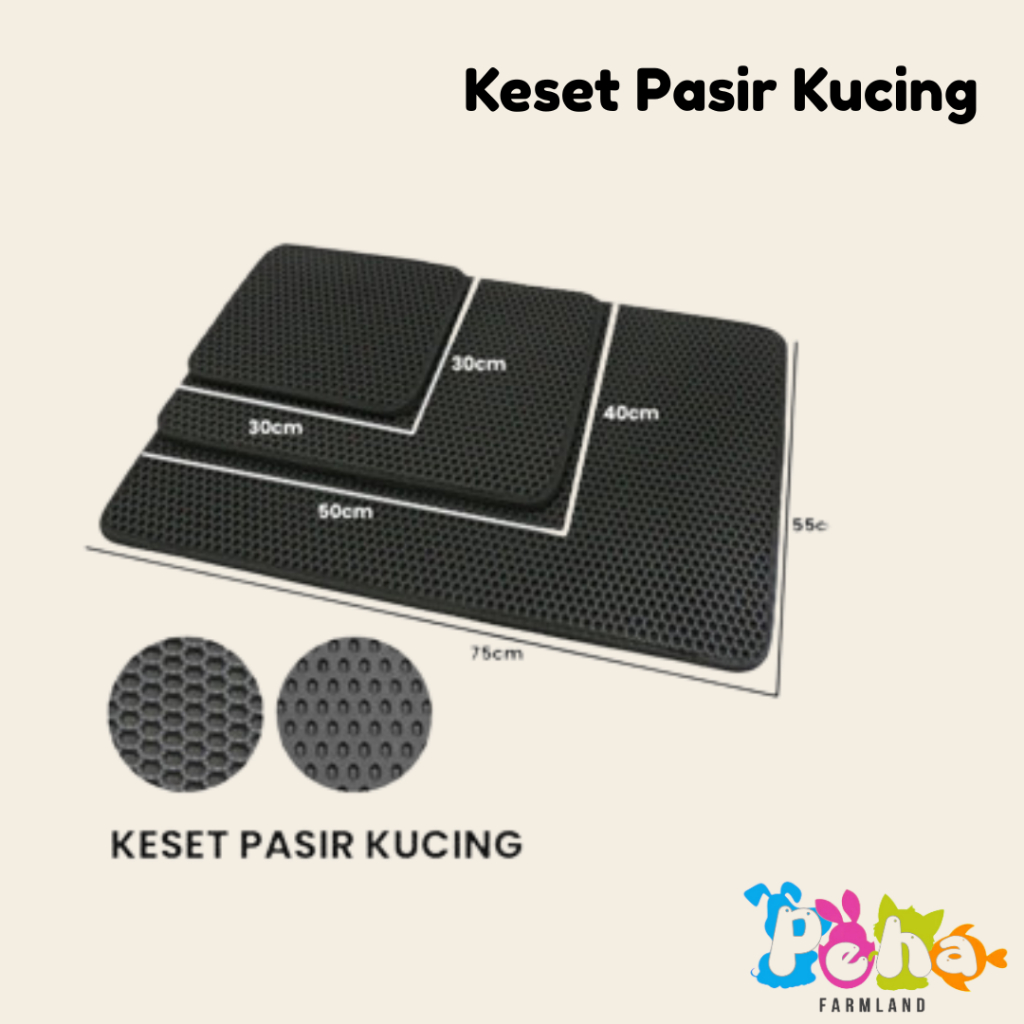 Keset Pasir Kucing Pet Litter Mat Foldable Double Layer Alas Tatakan Pasir Kucing