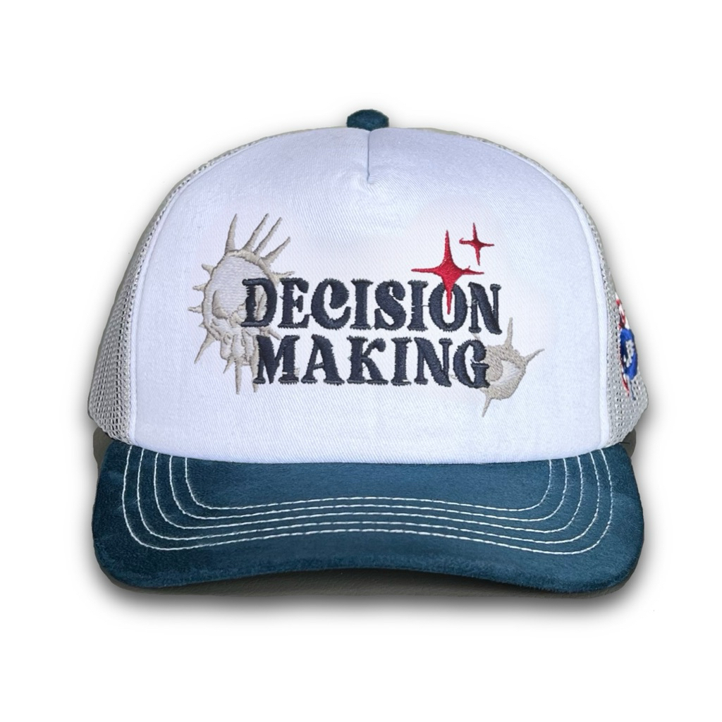 Topi Jaring Trucker Hat Decision White Navy Thisplan