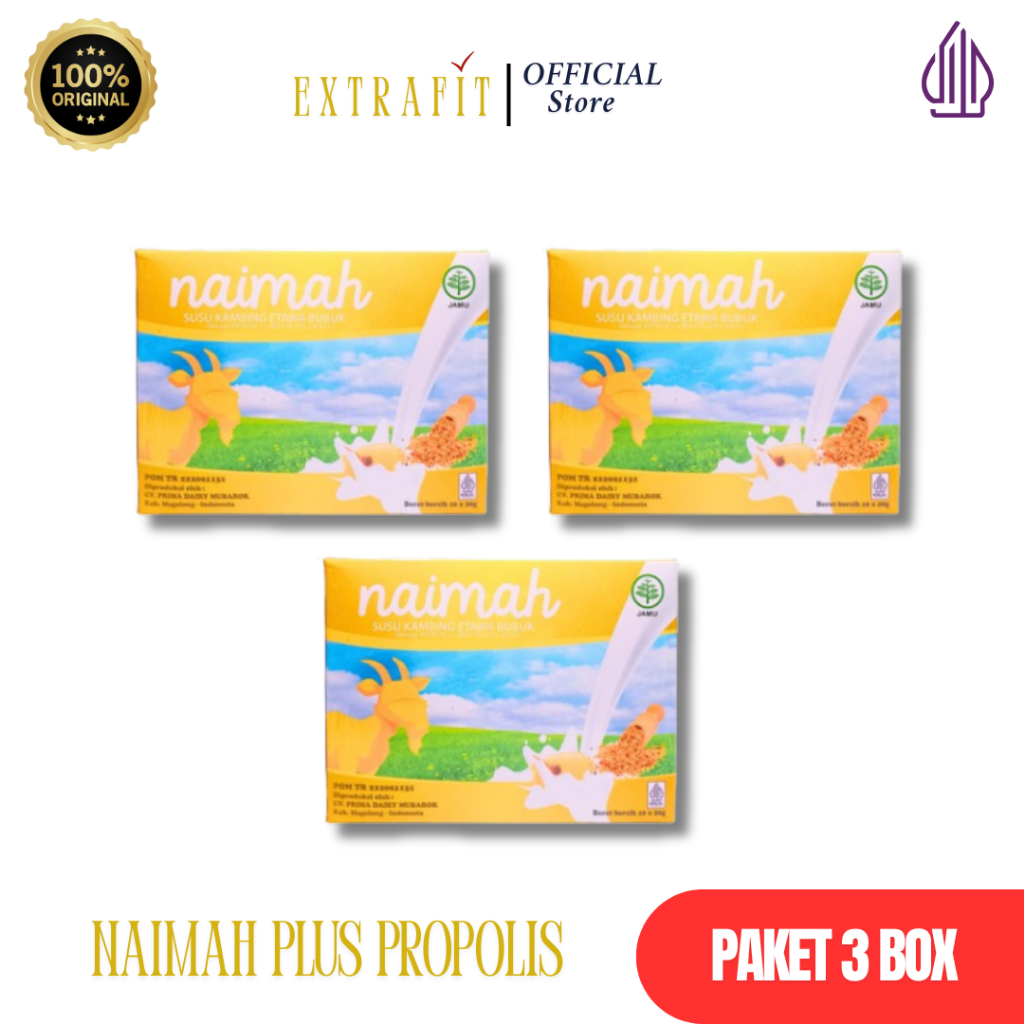 

PAKET 3 BOX Susu Kambing Etawa Naimah Bee Pollen Isi 10 Sachet