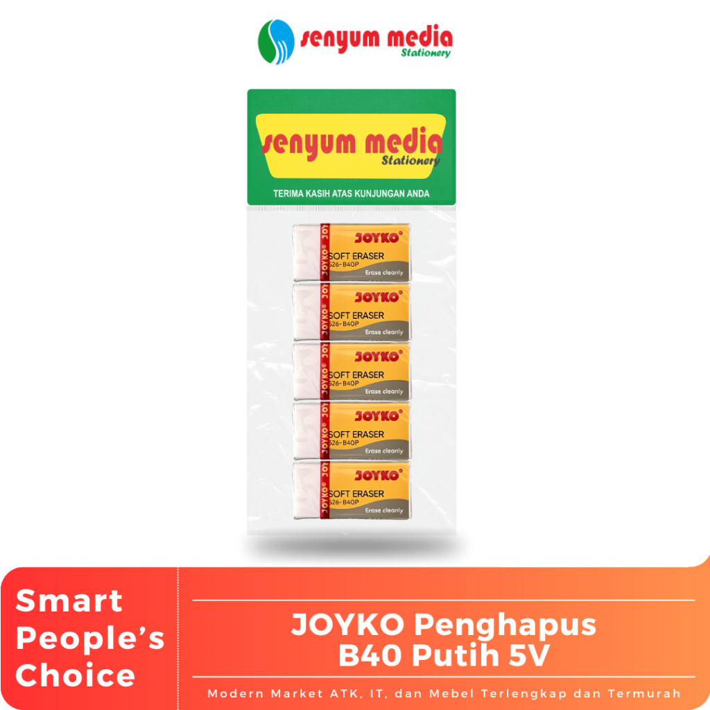 

JOYKO - Penghapus Putih Kecil 526-B40P Set | Penghapus pensil anak sekolah ( 1 Set Isi 5 Pcs ) (S:SET)