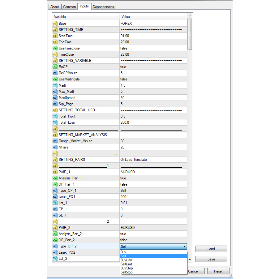 ROBOT EA trading MULTIPAIR