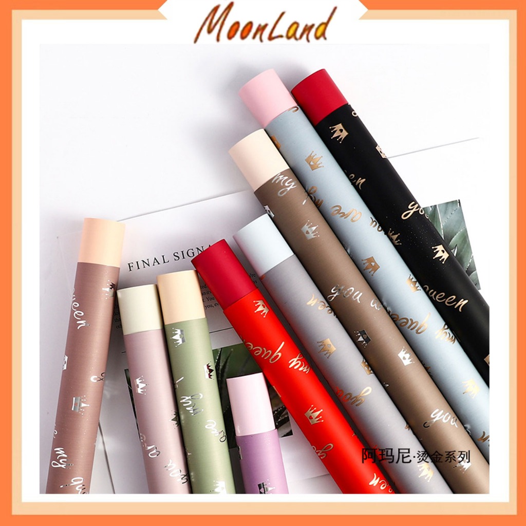 

20 Lembar Kertas buket motif queen 2 warna flower wrapping paper cellophane KB6023