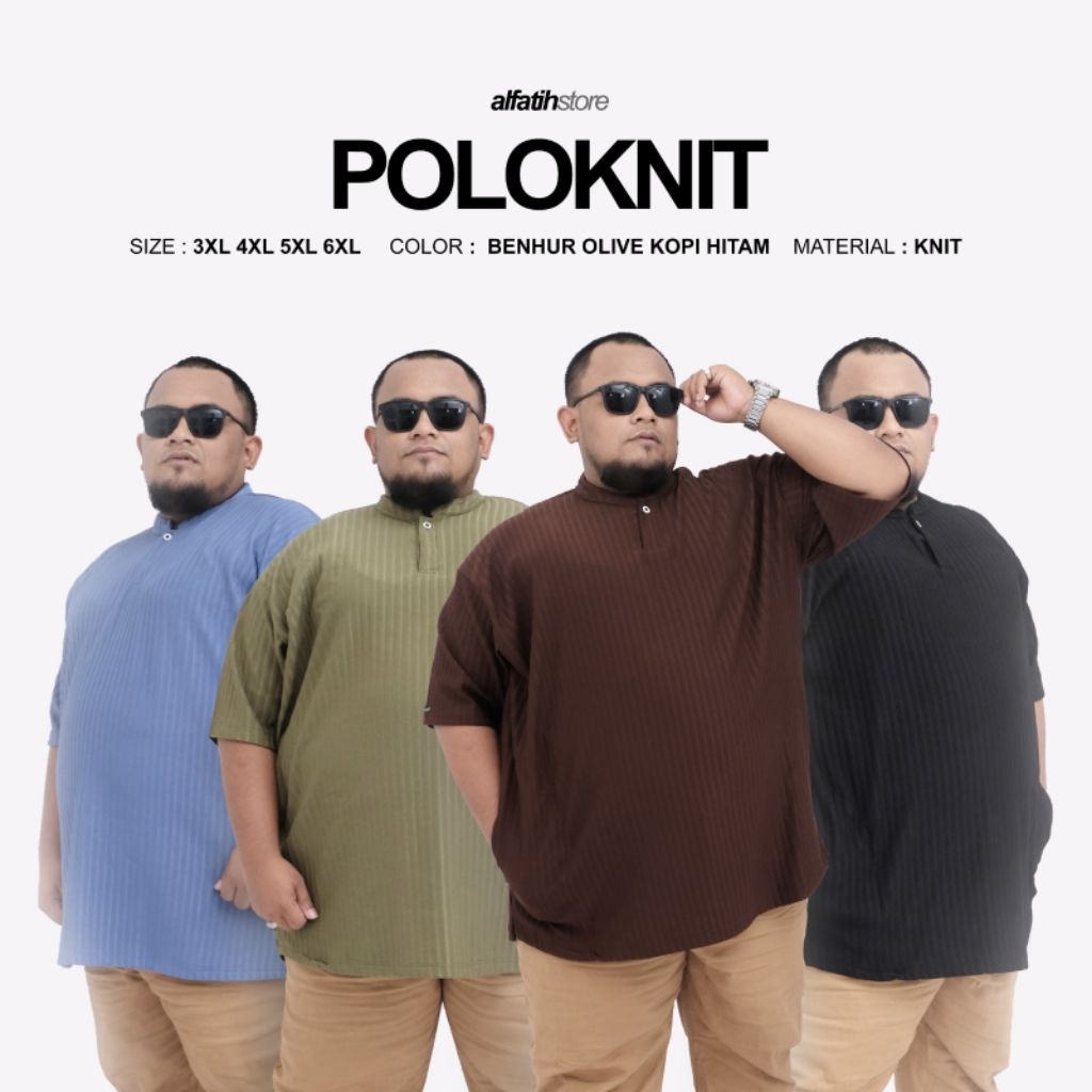 Kaos Polo Knit Jumbo 3XL - 6XL Pria – Baju Polo Rajut Big Size Cowok 3XL - 6XL