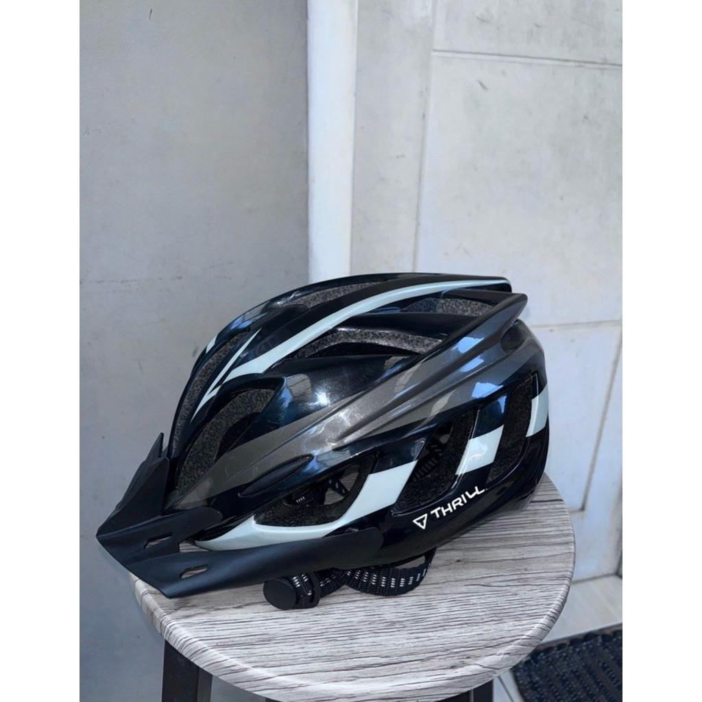 helm/helmet sepeda THRILL ORI diffuse black hitam