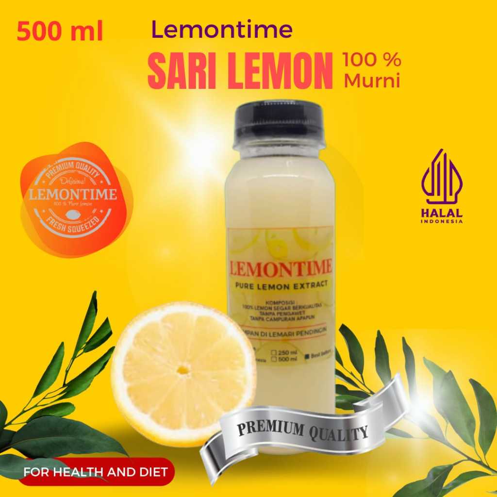 

LEMONTIME Sari Lemon Asli 500 ml 100% Lemon Juice Diet