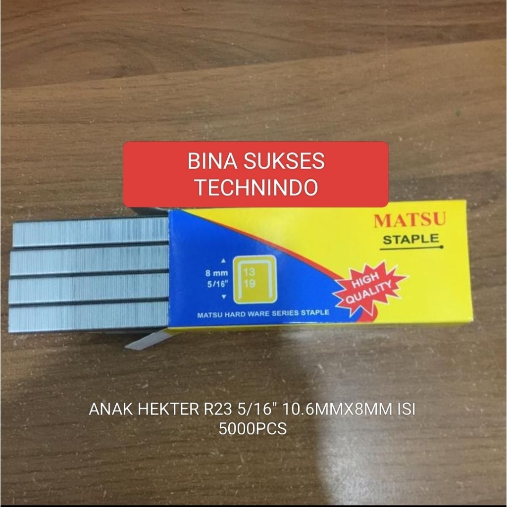 

ANAK HEKTER TEMBAK 8MM ISI STAPLES R23 5/16" INCI MATSU ISI 5000PCS 10.6MM X 8MM ( 10.6X8MM)