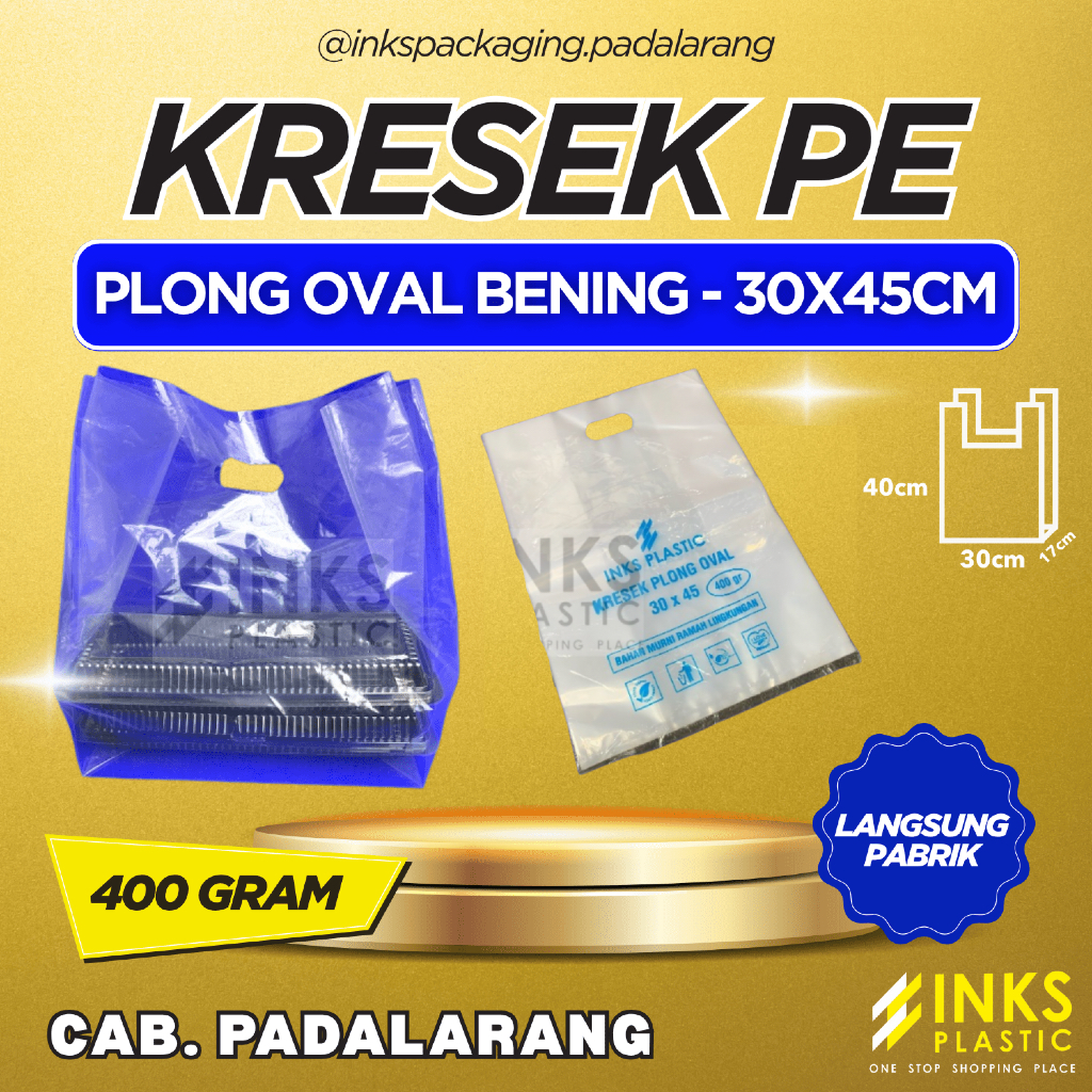 KRESEK PE PLONG OVAL BENING 30 X 45 CM