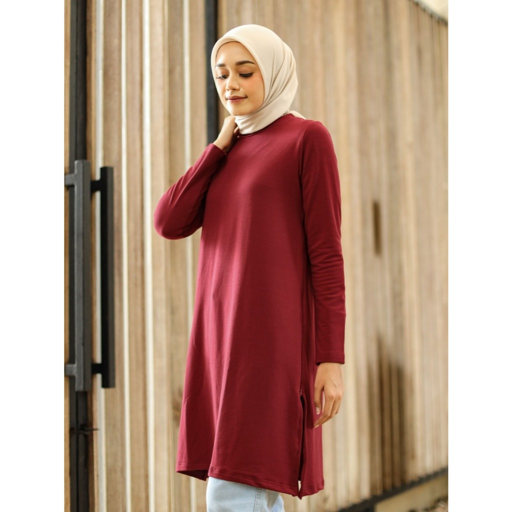 Tahan Lama  Geulis.Id Basic Tunic Basic Color / Tunik Kaos / Tunik Polos