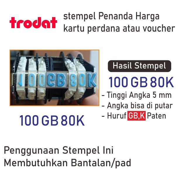 

Stempel Trodat Penanda Harga/stempel kartu perdana/voucher/5mm