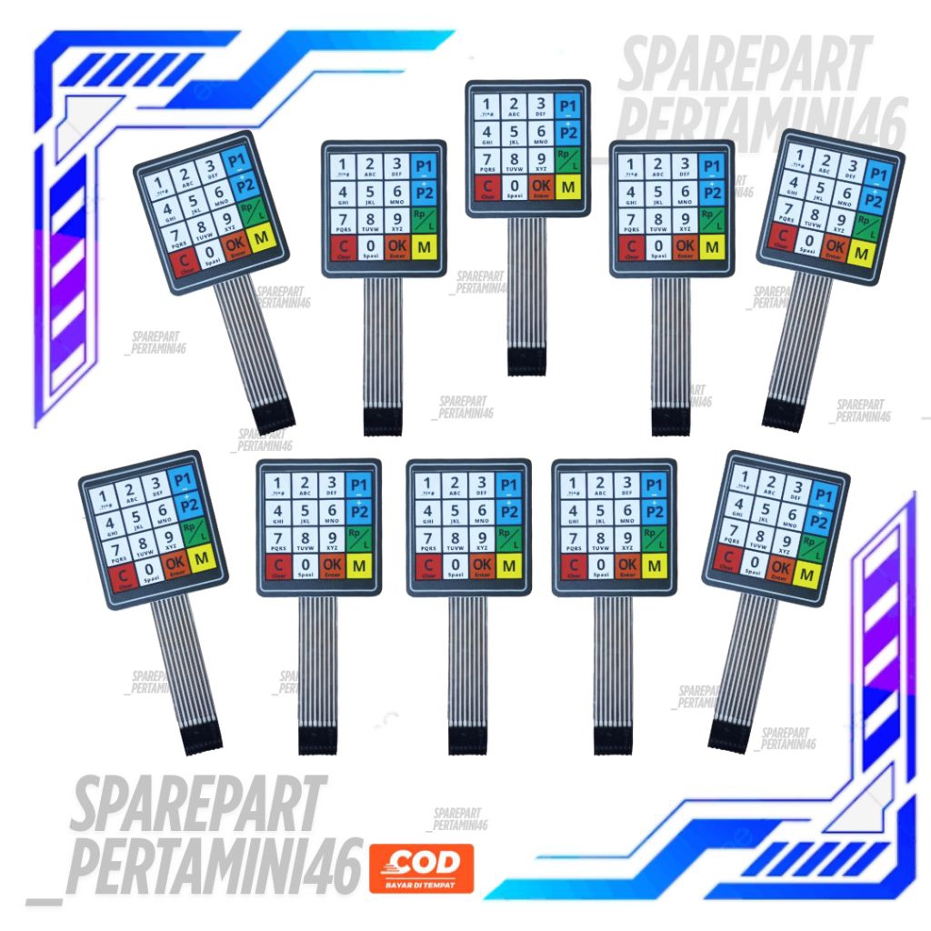 Keypad Tombol Custom Laminasi Pertamini Pom Mini Digital Terlaris