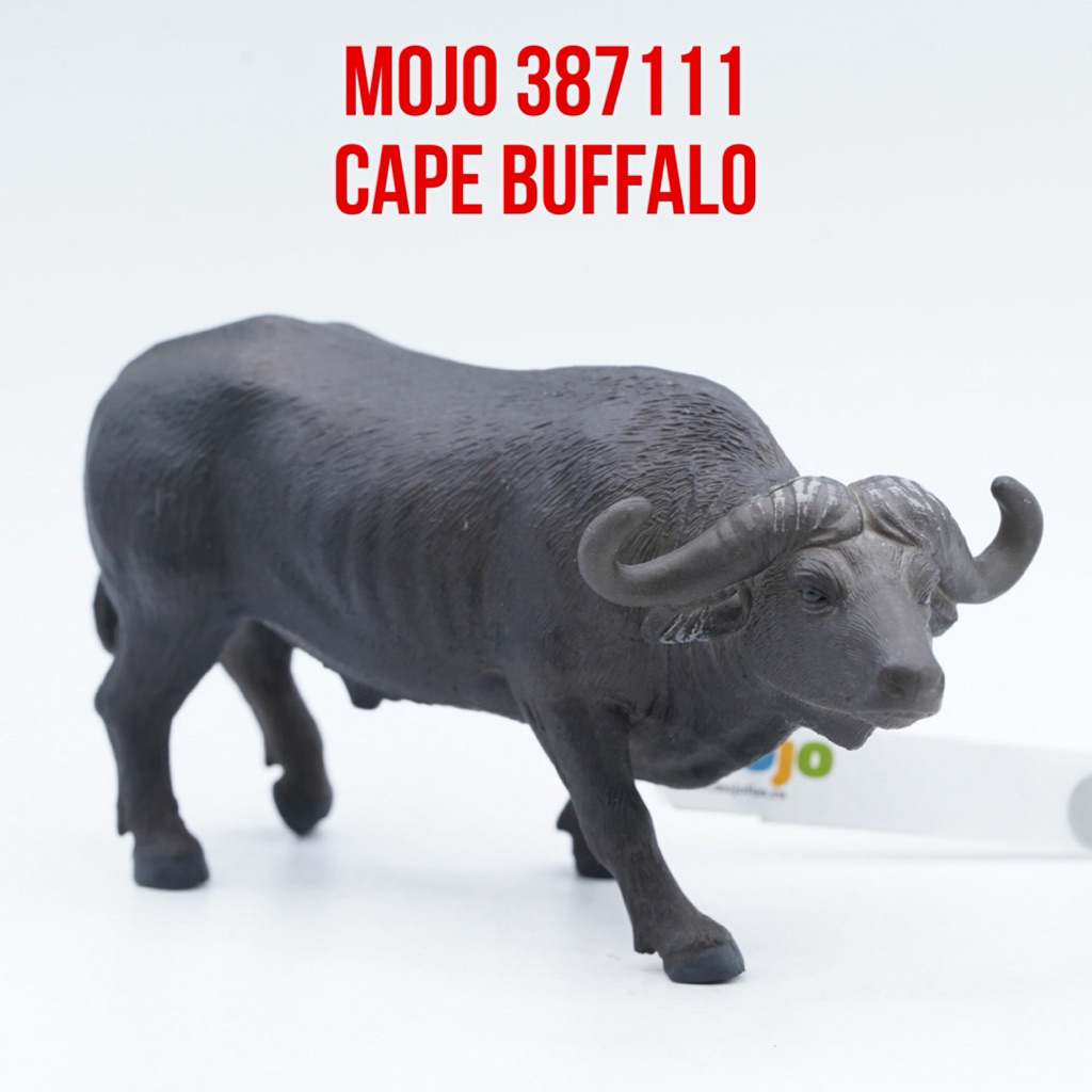 MOJO 387111 Cape Buffalo Africa Banteng Kerbau Cape Afrika Syncerus caffer Mainan Binatang Miniature