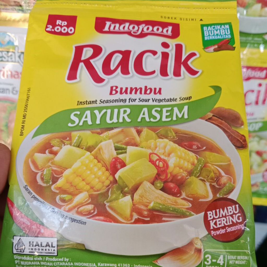 

Bumbu Racik rasa sayur asem indofood eceran 33gram