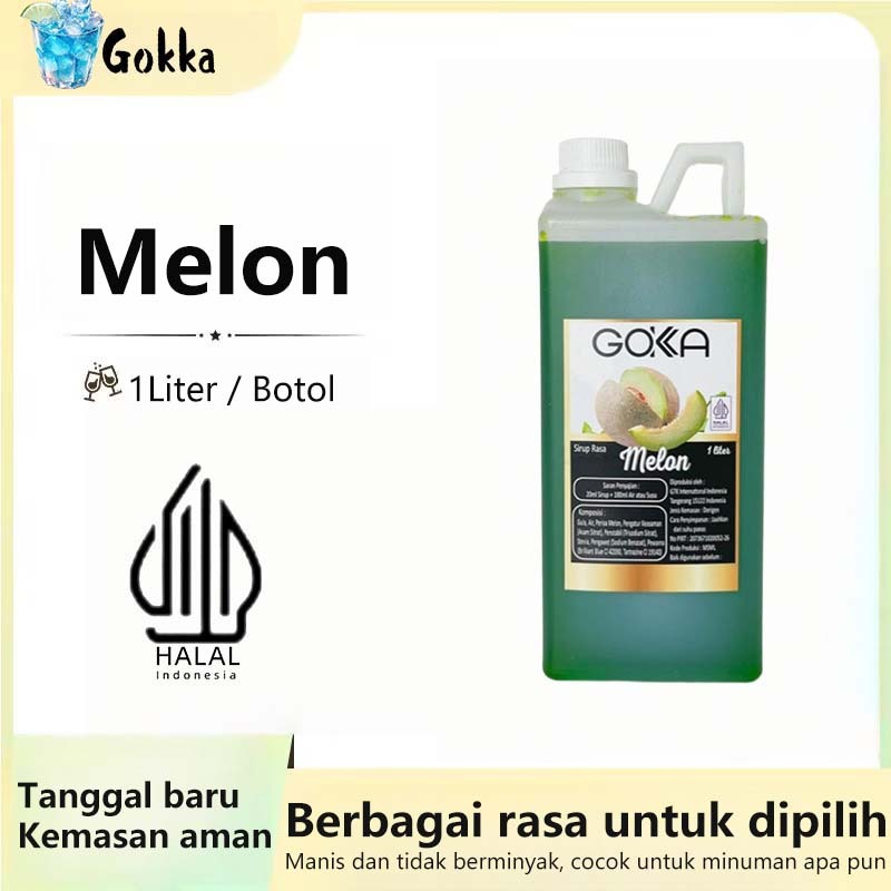 

GOKKA Sirup Minuman Rasa Melon 1LSyrup / Sirup Melon Sertifikasi Halal