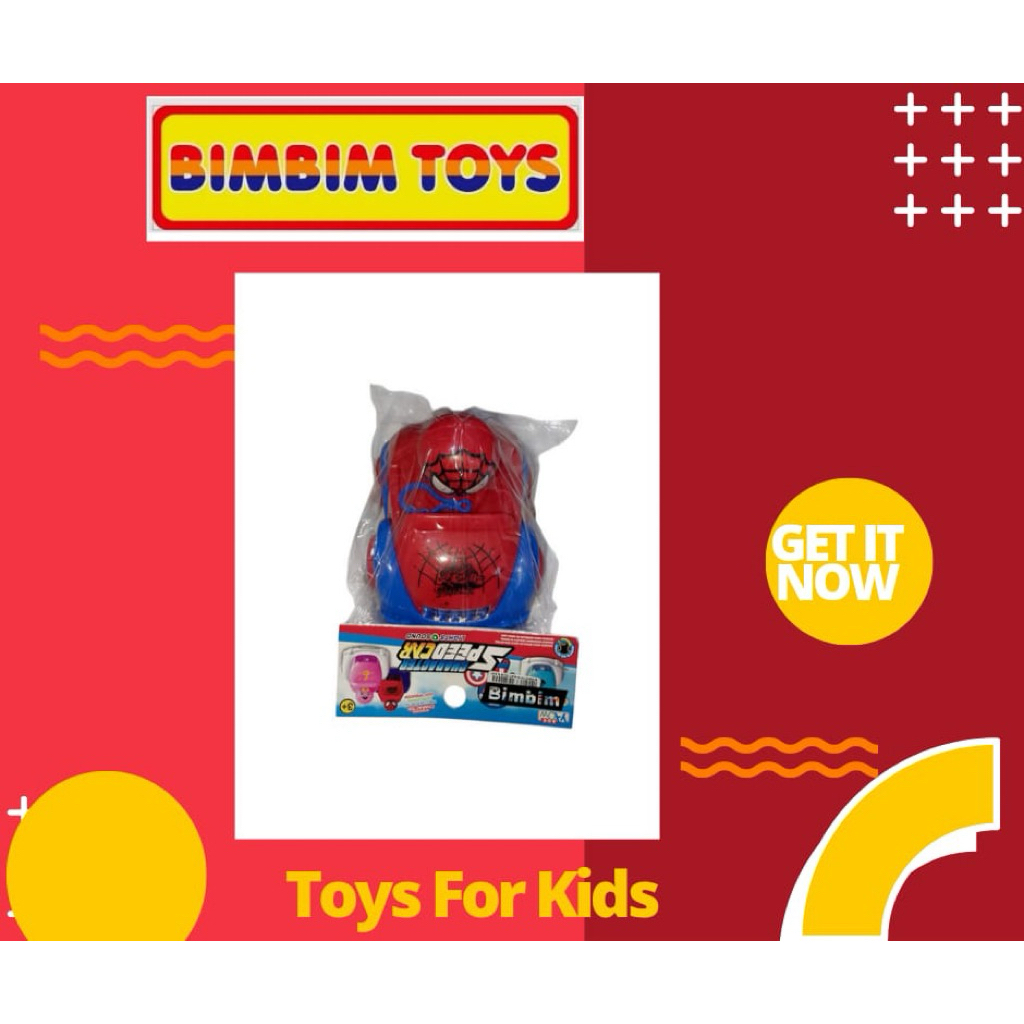 MAINAN MOBIL MOBILAN LAMPU KARAKTER ANAK COWO SUPERHERO SPIDER BUMP AND GO MAINAN MOBIL SPEED CAR BO
