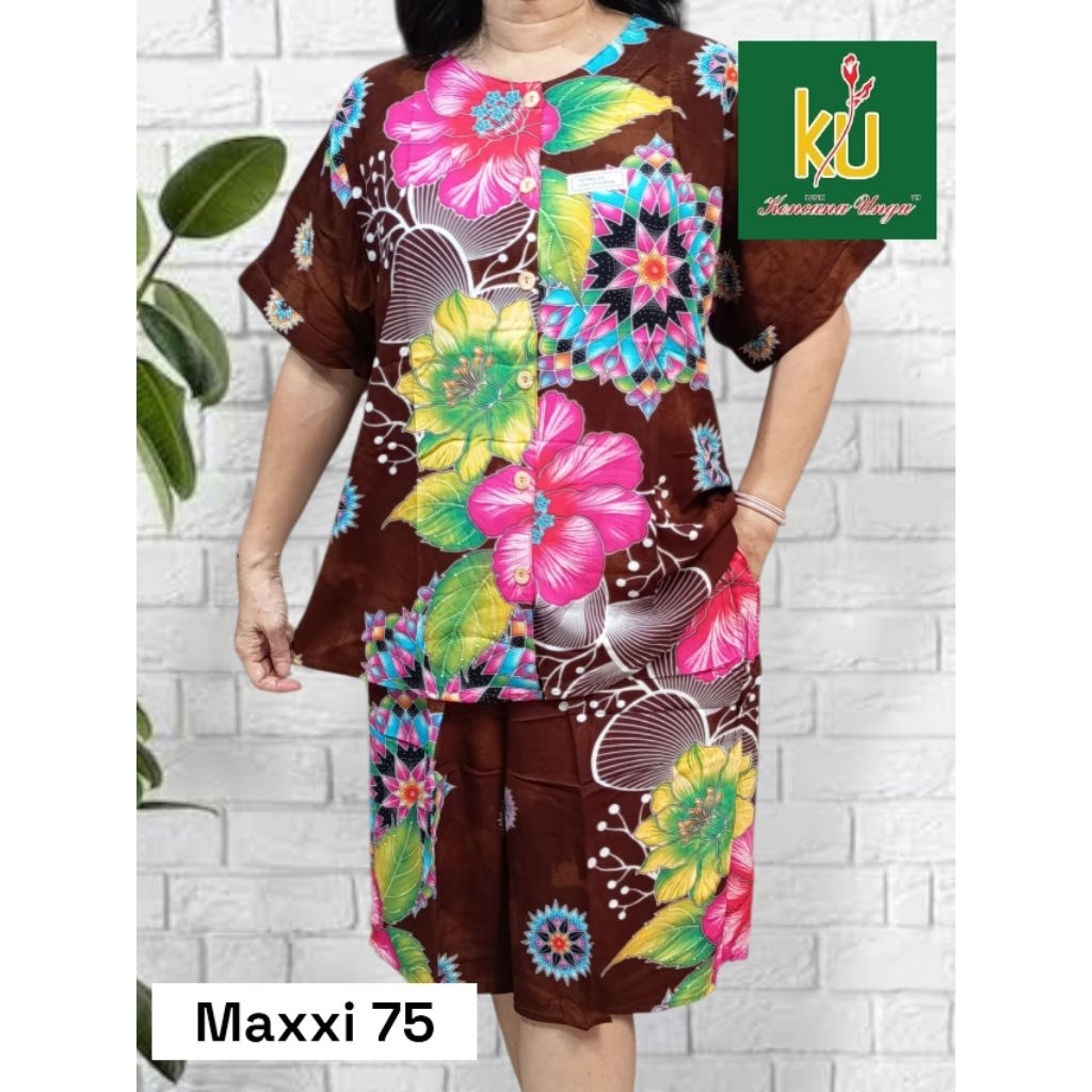 Setelan Babydoll Maxxi  Kencana Ungu Label Biru