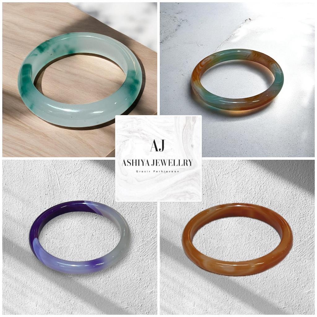 Gelang Batu Giok Asli (TYPE C)  Gelang Tangan Batu Giok Pria Wanita.