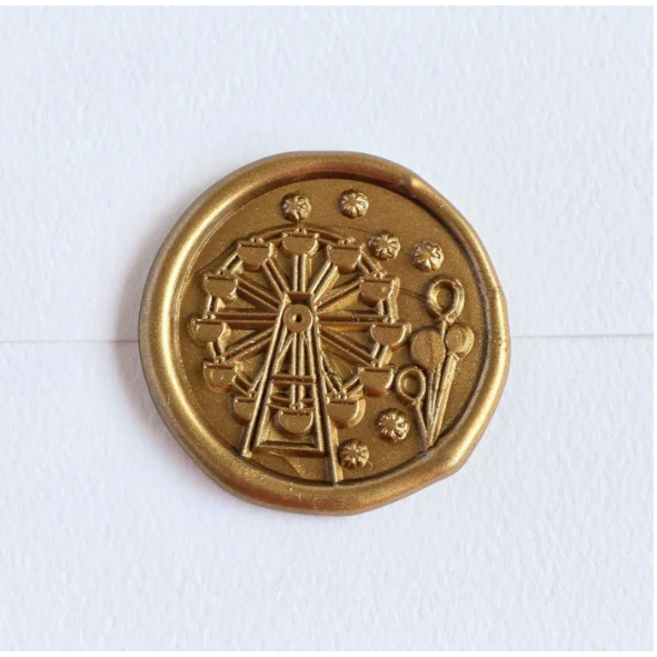 

(GSC) Carnival (Bronze) - 1 Pcs Wax Seal Coin Instan Siap Pakai HS21 / Segel undangan wax seal DIY / Hampers / Souvenir / Hadiah / Hiasan / art & Craft / candle wax seal coin langsung tempel sudah include double tape