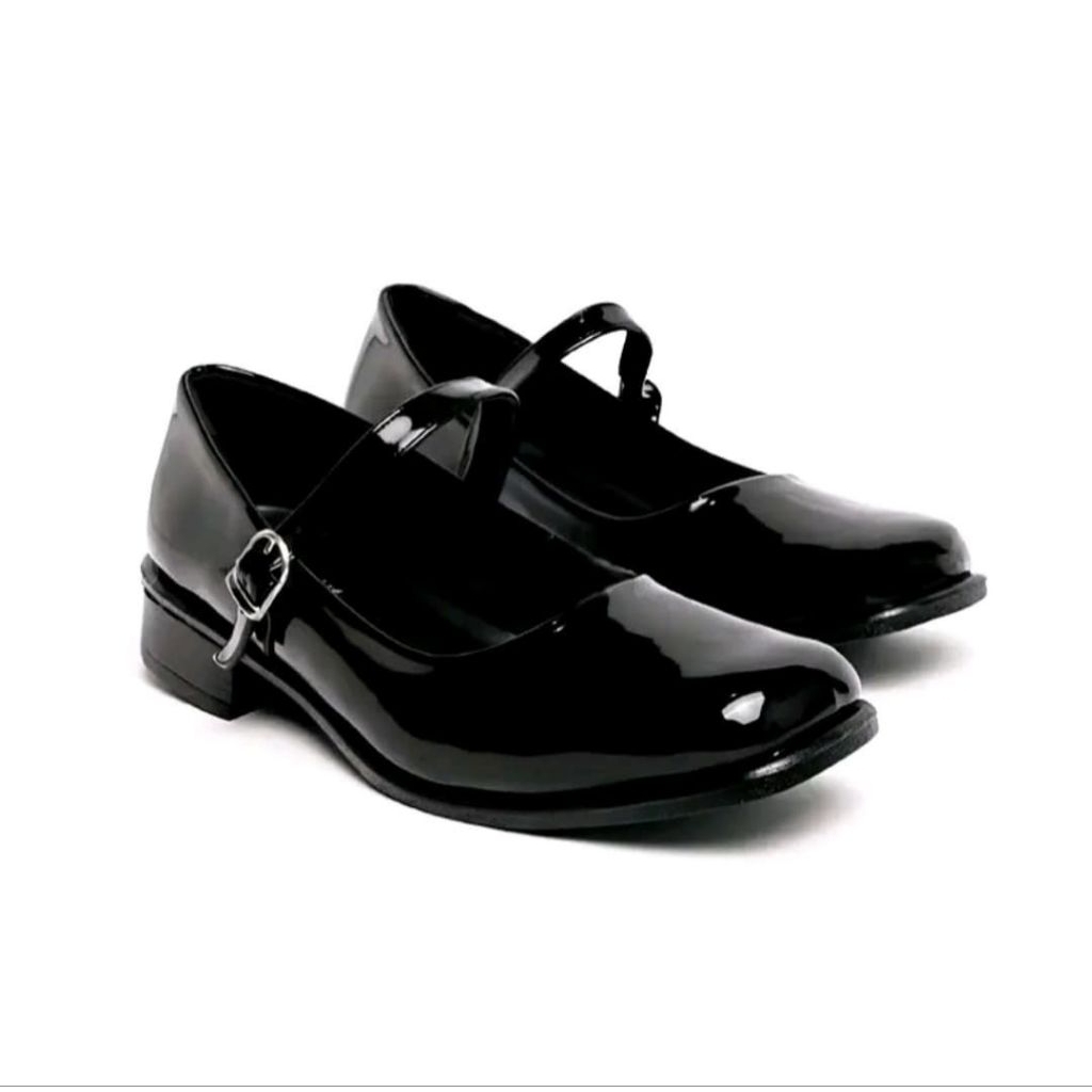 SEPATU PASKIBRA WANITA HAK 3CM/SEPATU SEKOLAH WANITA  HITAM