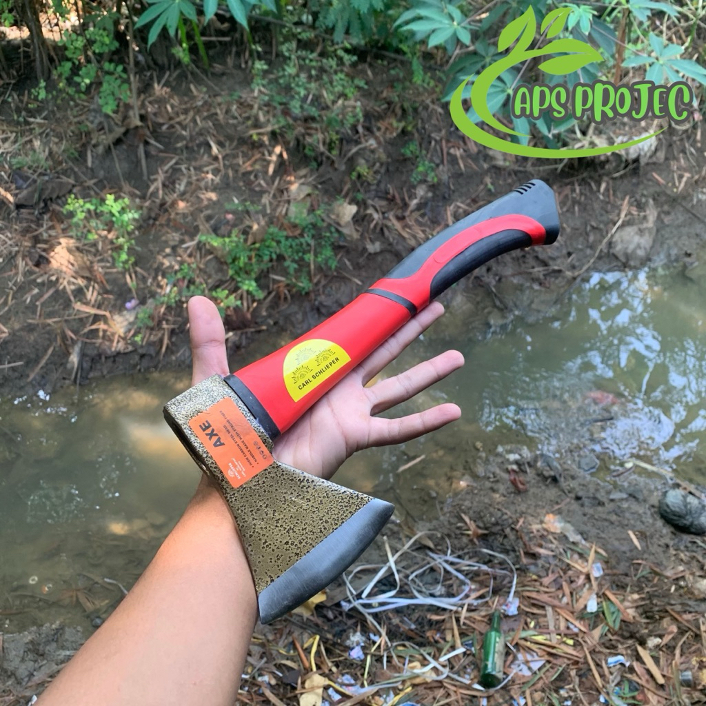 Kapak Cap Mata Original Carl schlieper AXE - Kapak Belah Kayu Gagang Fiber Cap Tiga Mata Brand