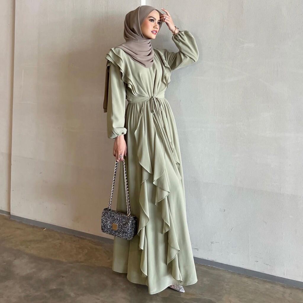 [NETT LGSG CO] PL GONEGANI Maira dress Sage size L | dress pesta | dress bridesmaids | dress rumbai