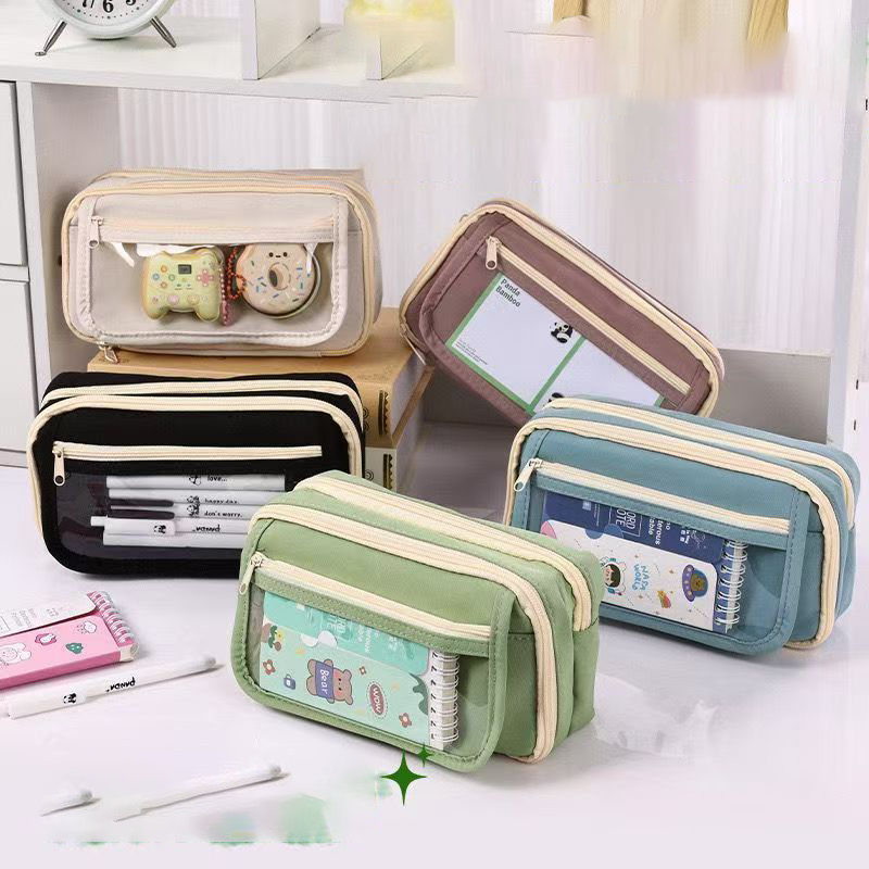 

Kotak Pensil Organizer 9 Lapis - Desain Lucu Aesthetic Korea Banyak Kantong, Untuk Sekolah/Kantor Alat Tulis