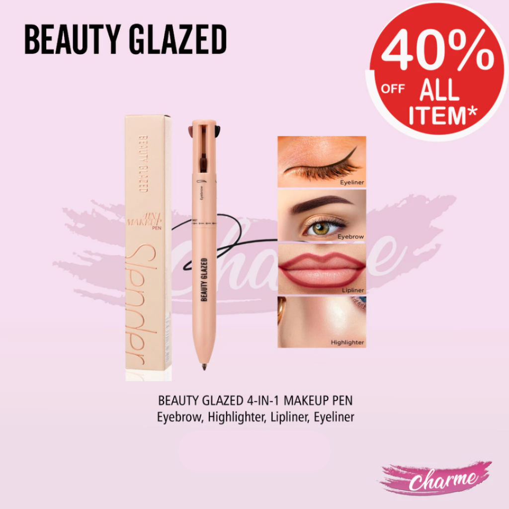 (READY & ORI) BEAUTY GLAZED 4-IN-1 MAKEUP PEN Pulpen Makeup Eyebrow Pencil Alis Pensil alis Highligh